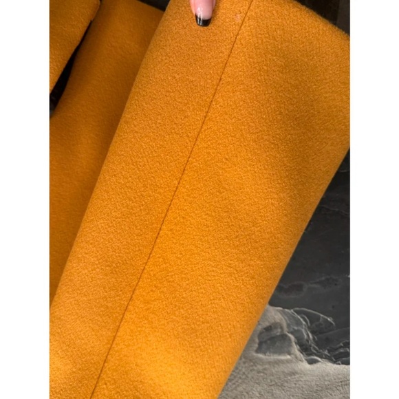 Double-Breasted Sandro Mustard Coat - Picture 6 of 10